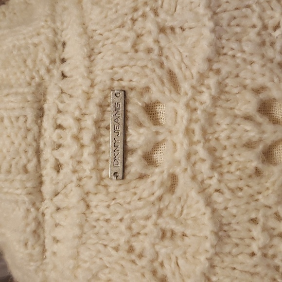 DKNY Jeans Womens Open Knit Open Front Cardigan - Picture 4 of 7